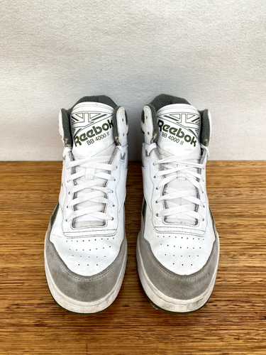 ❄️ Mens Reebok BB 4000 II Mid High-Top Sneakers Shoes White & Green Size 8 40.5 - Picture 3 of 12