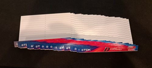 TDK D Dynamic Type I Cassette Index J-Cards (Lot of 21) Replacement