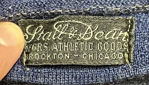 Antik ca. 1910er Stall & Dean Marke Wolle Basketball Trikot E Team frühe Vintage - Bild 3 von 8