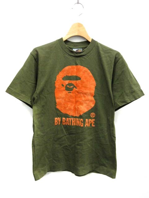A BATHING APE khaki T-shirt shortsleeve sizeS EUC A BATHING APE khaki T-shirt shortsleeve sizeS EUC