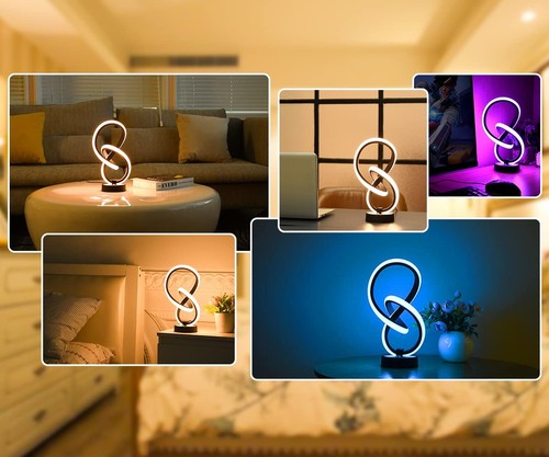 Vocevos Modern Table Lamps 11'' RGB Desk Lamp Spiral,Ambient Bedside Lamp Tou... - Picture 5 of 8