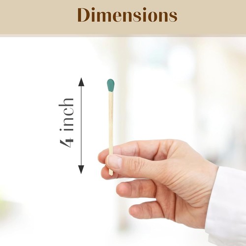 ZIKANI Regular Stick Green Tip Matches 4 Inch Refill for Cloche Jar 100 pcs - Picture 3 of 3