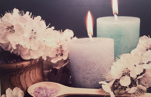 2 X Canvas Spa/bathroom Art Relaxing Flickering Candles Wellness 60x40cm - Picture 5 of 8