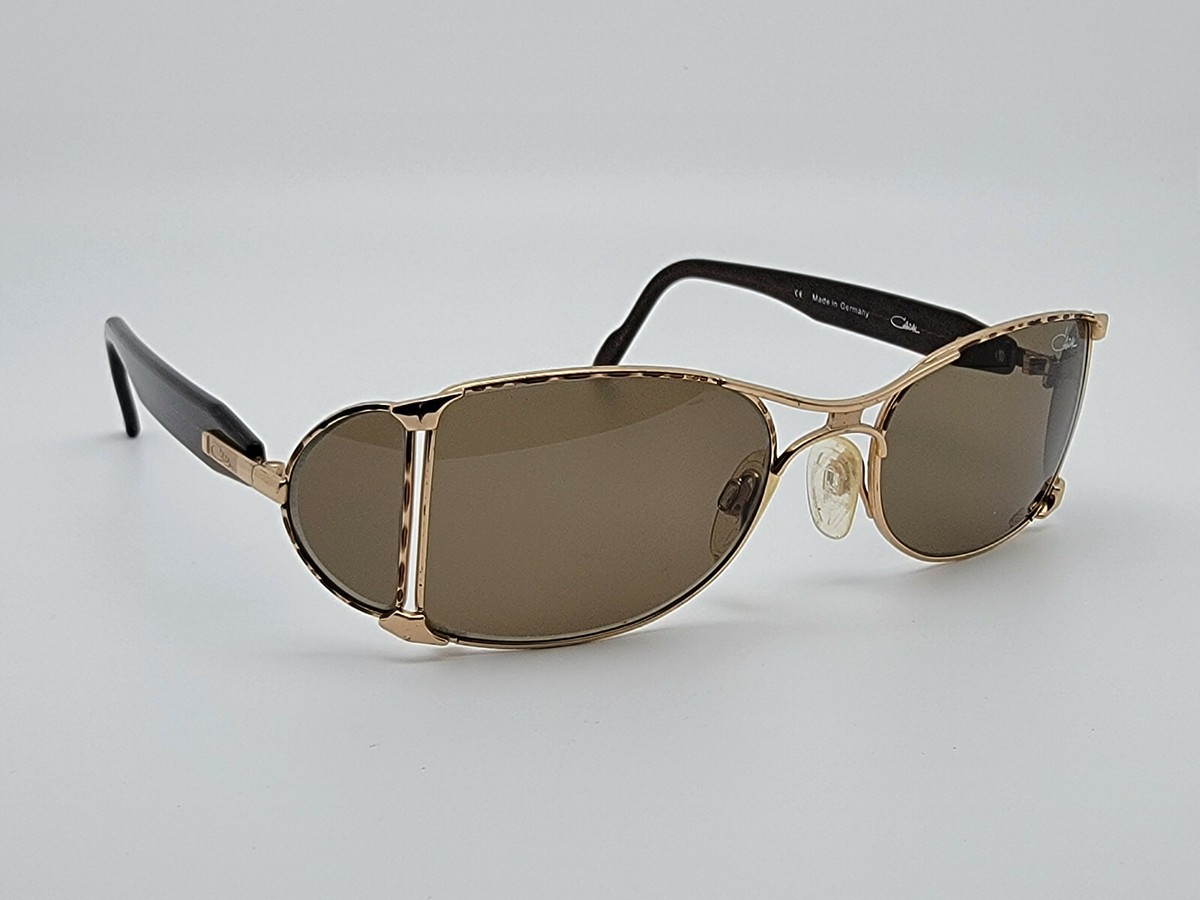 Cazal Mod. 998 Col. 33 Gold Brown Frame Green Lens Sunglasses
