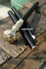 Vintage Designer Brass Handle Antique Style Victorian Cane Wooden walking stick