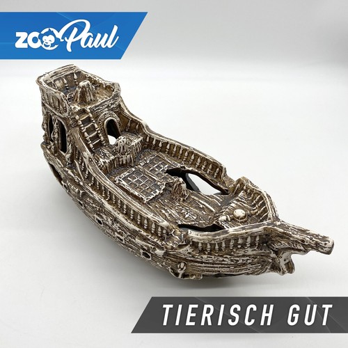 Aquarium Dekoration Keramik Boot XXL Höhle Wrack Fische Schiff Neuware Antik NEU - Bild 7 von 11