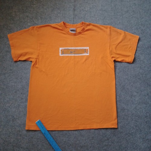 Vintage Nike T Shirt Mens Medium Orange Center Swoosh Short Sleeve USA - Picture 14 of 19