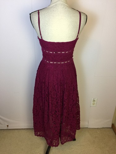 NWT NSR A-Line Midi Dress Size S Womans Purple Crochet Lace Sleeveless V-Neck - Picture 5 of 18