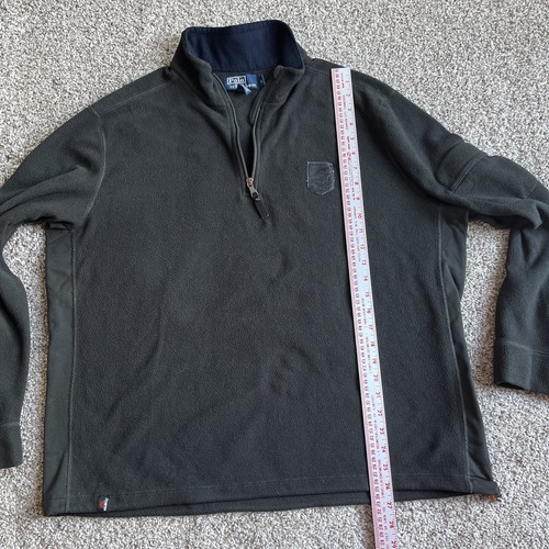 Vtg Ralph Lauren Polo Mens XL 1/4 Zip Fleece Pullover Jacket Polartec Black - Picture 7 of 7