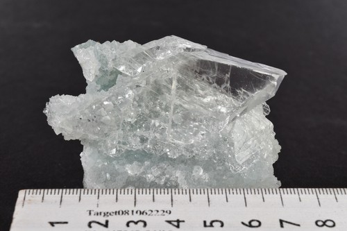 Druzy Quartz and Selenite over Chrysocolla from Lily Mine, Peru 7.2 cm # 21265 - Picture 8 of 8