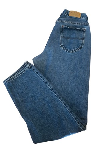 Pantalones de mezclilla Riders Lee Hi Rise pierna recta lavado medio azul 14L alto 100 % algodón - Imagen 3 de 3