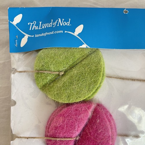 THE LAND OF NOD Rainbow Felt Ball Garland PINK Red BLUE :: NEW / FACTORY SEALED - Picture 8 of 9