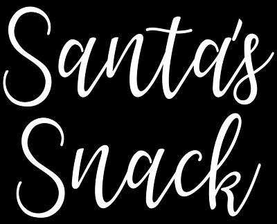 Santa's Snack Vinyl Aufkleber Sticker Etiketten für Teller, Schüssel, Tablett, Heiligabend 