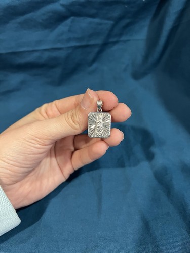 925 Sterling Silber Herren Kind Damen kleiner quadratischer Jungfrau Maria Jungfrau Maria Anhänger