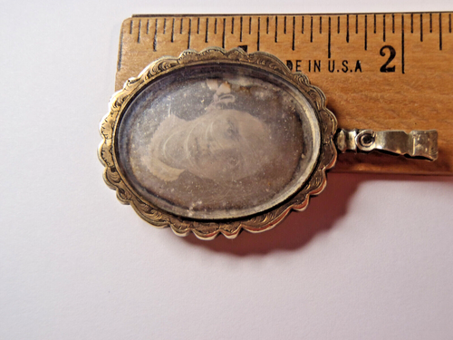 Antique Georgian/Victorian Portrait Mourning Double Sided Pendant 11.7 Grams - Picture 4 of 23