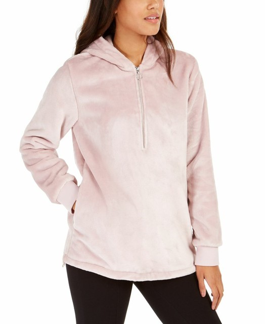 faux fur pink hoodie