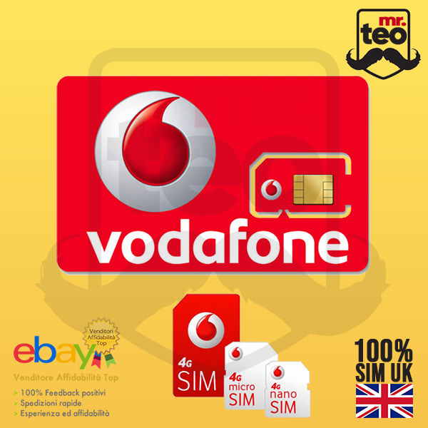 SIM VODAFONE UK 100% ANONIMA 100% SICURA GIA ATTIVA ! PRONTA ALL'USO