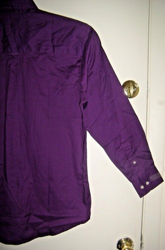 Men's Natural Issue Purple Button Down Dressy Long Sleeve Shirt Sz S Weddings - Picture 3 of 3