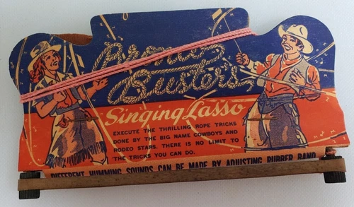 Vintage1935 Bronco Busters Singing Lasso Paper Toy USA Cowboy Rodeo Rope Tricks 