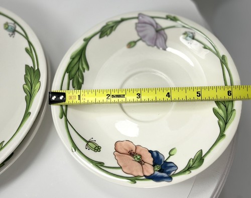 Villeroy and Boch Amapola (2) 7.25" Liner/Saucer (2) 6.5" Saucers Set of 4 - Picture 6 of 9
