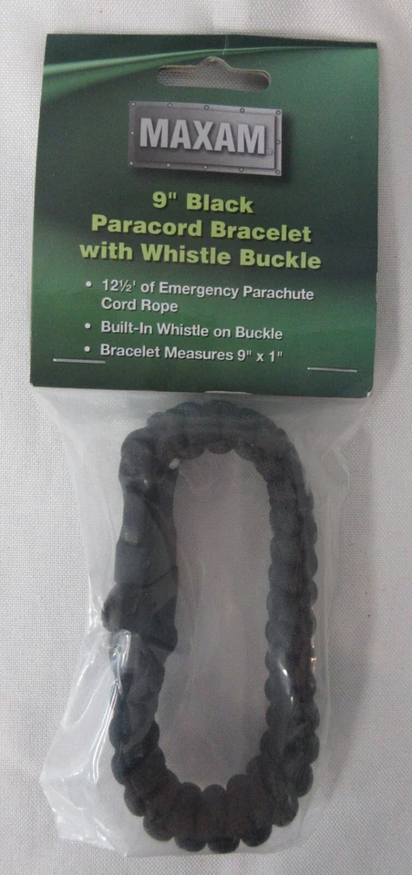 9" Paracord Survival Bracelet Emergencia Silbato Camuflaje y Negro Lote de 5 Foto 2 de 4