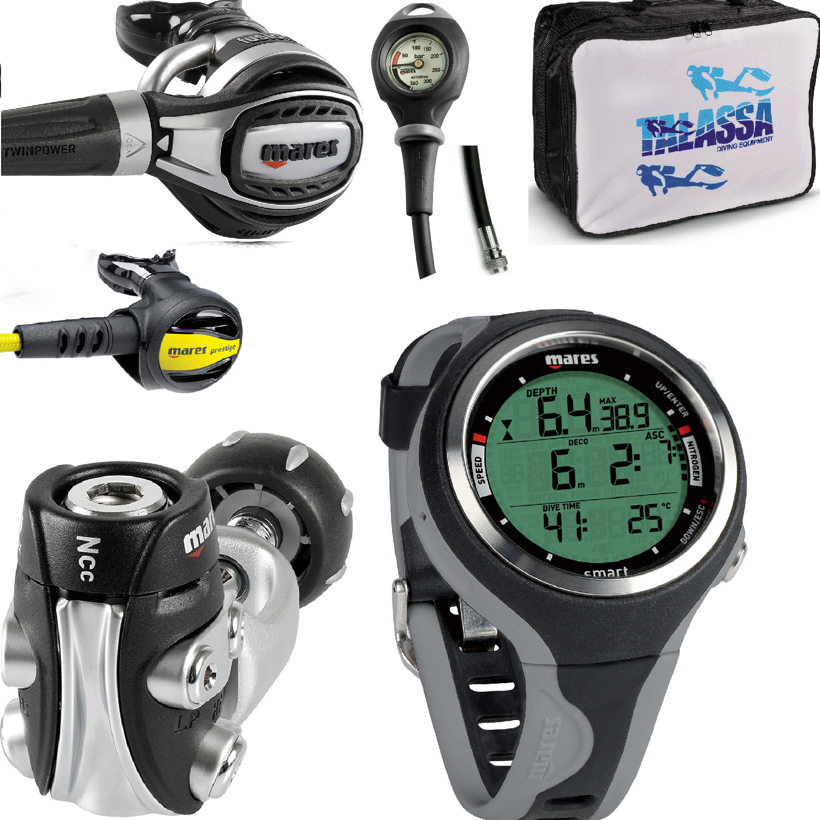 LO3 55 KIT Mares Regulator CARBON 52x YOKE + MARES COMPUTER SMART GREY LO3 55 KIT Mares Regulator CARBON 52x YOKE + MARES COMPUTER SMART GREY