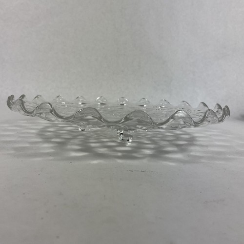 Vintage Fostoria American Cubist Glass Clear Rounded Foot Cake Stand 12" - Picture 12 of 19