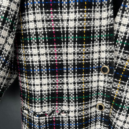 Blazer vintage Sag Harbor 2 botones a cuadros tweed chaqueta despistada academia neón 12 - Imagen 8 de 13