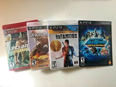 PS3 Playstation 3 TEEN Bundle Infamous Uncharted Battle Royale Drake