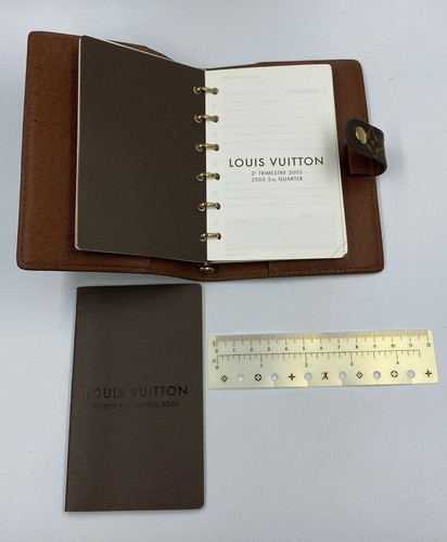 LOUIS VUITTON Carpeta de Anillas Pequeña Organizador Agenda Cubierta 2003 Diario PM VINTAGE - Imagen 9 de 12