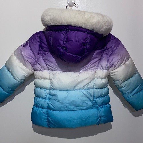 Snozu Kid's Color Blocking Faux Fur Hoodie Puffer Jacket Size 4T - Picture 4 of 13