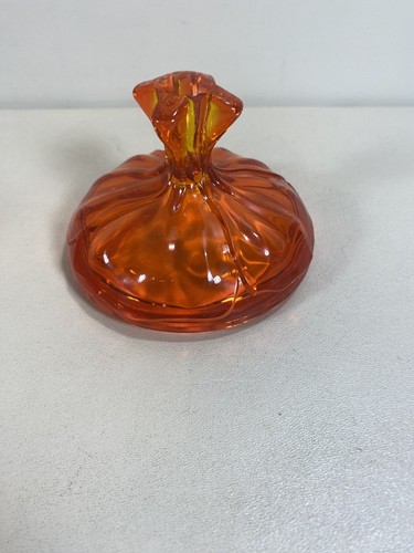 Viking Epic Petals Amberina Persimmon Square Base Jar with Lid - Picture 5 of 6