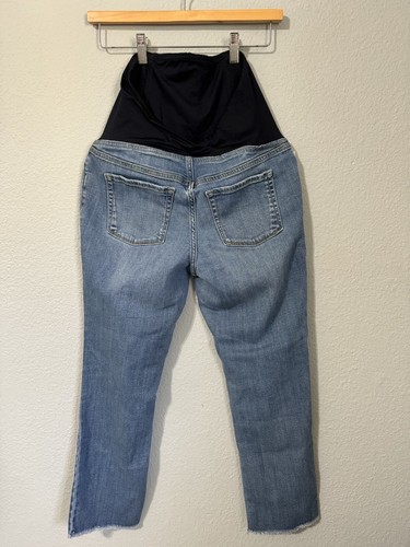Isabel Maternity Blue Distressed Washed Out Denim Pregnancy Jeans Size 4 - Picture 8 of 14