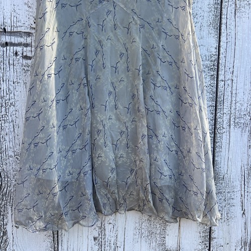 Vintage 1930er Jahre Baby blau Zweig Druck Rayon Kleid Spitze volle Länge 1920er Jahre Rayon - Bild 16 von 19