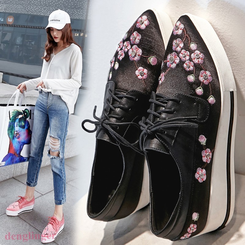 femmes Floral Lace Lace Lace Up Creeper Wedge Heel chaussures US Taille Leather Loafer NEW Korean fbb669 femmes Floral Lace Lace Lace Up Creeper Wedge Heel chaussures US Taille Leather Loafer NEW Korean fbb669