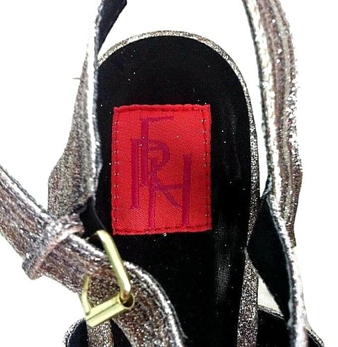 Fahrenheit Yes 07 Open Toe Cork Heel Shoes Silver Metallic Size 8.5 Strappy New - Picture 8 of 9