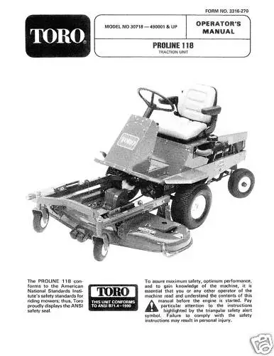 Toro proline 118 for sale sales