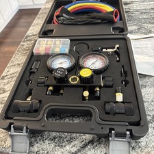 4 Way Diagnostic Manifold Gauge Set Professional Achvac Tool W Can Tap 4 Hoses 4 Way Diagnostic Manifold Gauge Set Professional Achvac Tool W Can Tap 4 Hoses