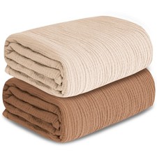 Muslin Swaddle Blankets for Newborn, 2 Pack Breathable Soft Receiving Blanket...