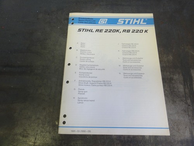 #ad Stihl RE220K RB220K Pressure Washer Spare Parts List Manual 1991 03 $10.00