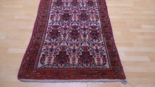 Antique Persain Oriental Carpet Rug Hand Made Wool Vintage 5ft 5" x 3ft 8" c1890 - Video 1 of 1