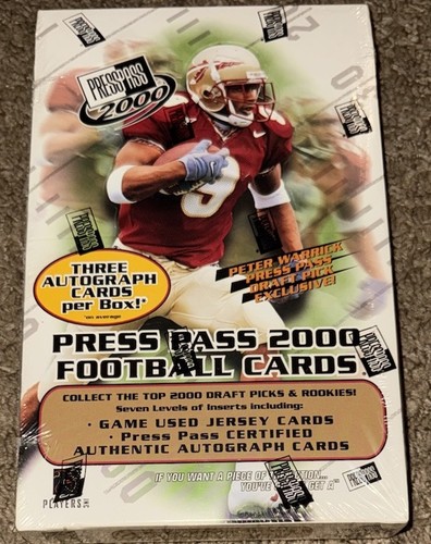2000 Press Pass NFL Football Factory Sealed Hobby Box - Tom Brady Rookie Card