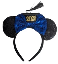 Class of 2026 Graduation Handmade red sequin bow Mickey Minnie Ears