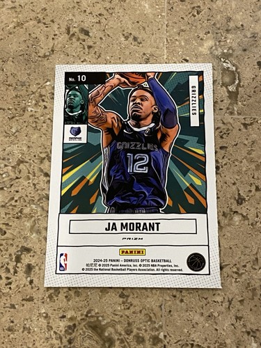 2024-25 Panini Donruss Optic Ja Morant #10 Net Marvels Silver Holo Grizzlies - Picture 2 of 2