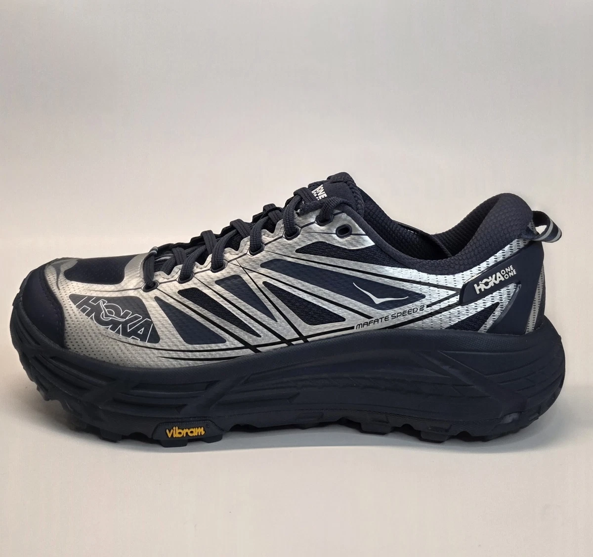 Brand-New Hoka One One U Mafate Speed 2 Navy Silver Running Shoes Men\'s 10.5 Hoka Mafate Speed 2 Varsity Navy / Silver - Nov 2025  main image 3
