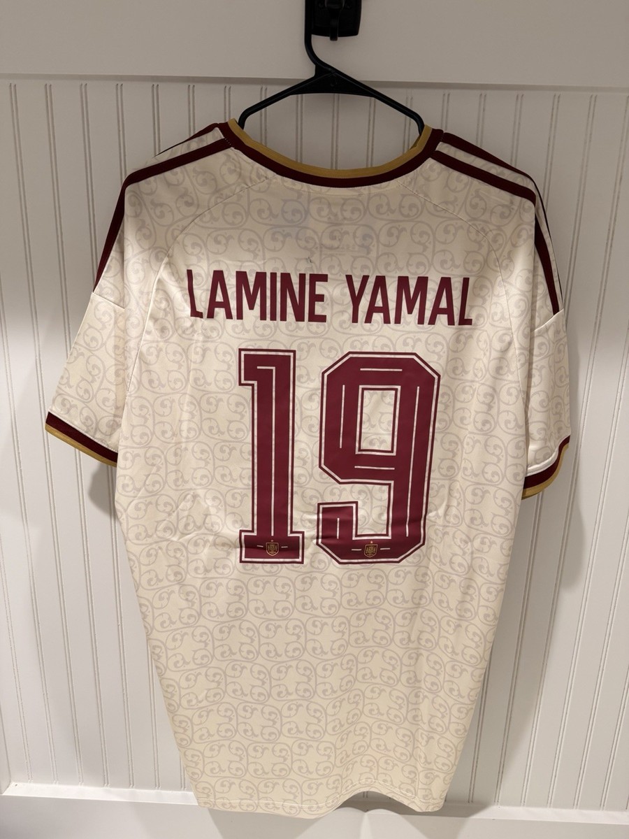 adidas Spain National Team Soccer Jersey Lamine Yamal #19 White