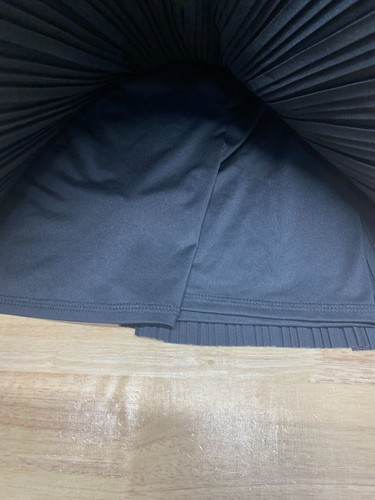 Adidas Womens L (14) Woven Pleated Skort Black Slim Fit Tennis Pickleball Sports - Foto 8 di 10