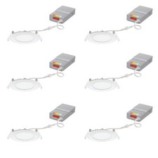 LED Recessed Lights 4 Inch Round Wafer Downlight, 5-in-1 Switchable White Col...