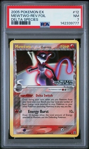 EX Delta Species Mewtwo Reverse Holo NM PSA 7  777 Cert