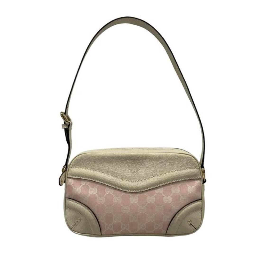 Gucci GG Shoulder Bag Light Pink Ivory Leather Used 16cm x 26cm x 6cm
